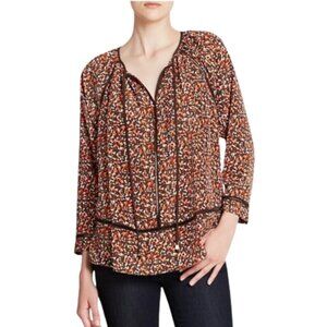MICHAEL Michael Kors Camo Print Peasant Top Size S